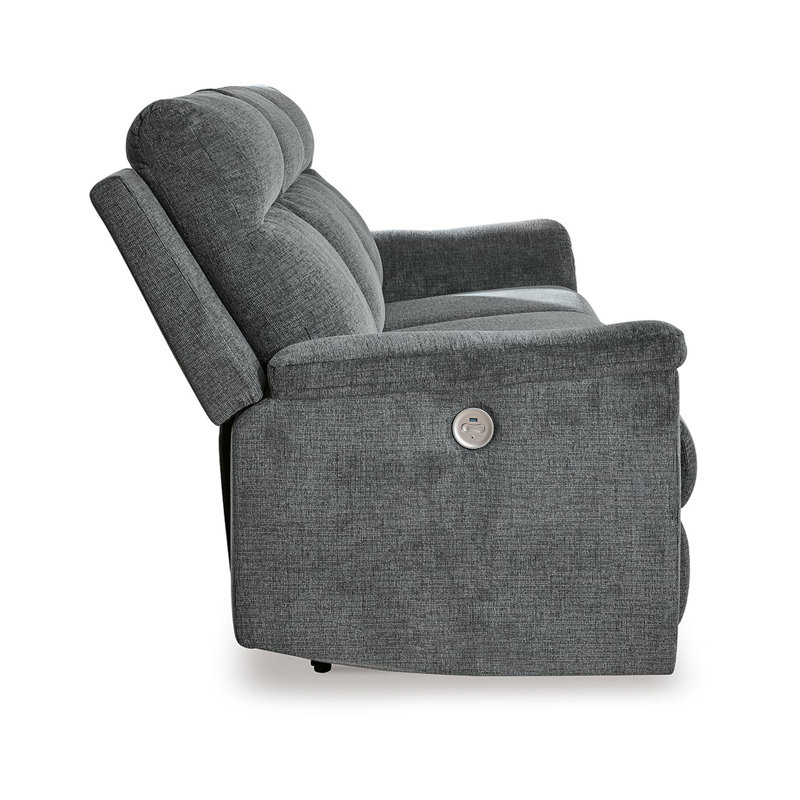 Canapé inclinable électrique en microfibre de polyester gris foncé 86 po