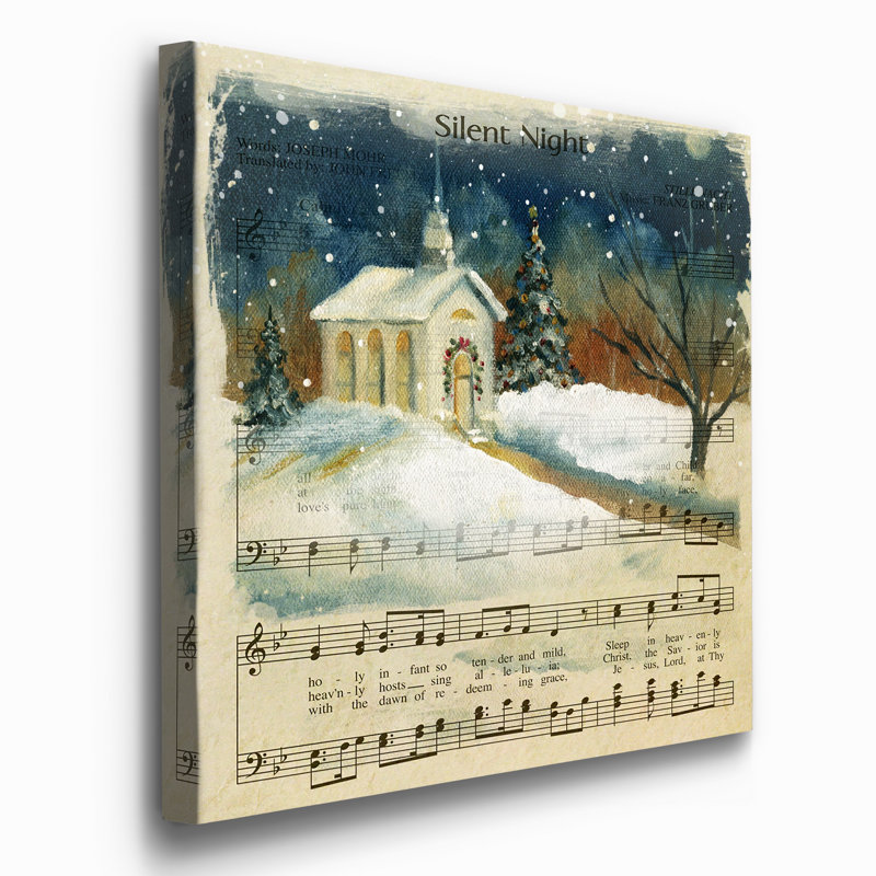 Silent Night - Reproduction d'art sur toile tendue, H 10 po x l 10 po x P 1,5 po