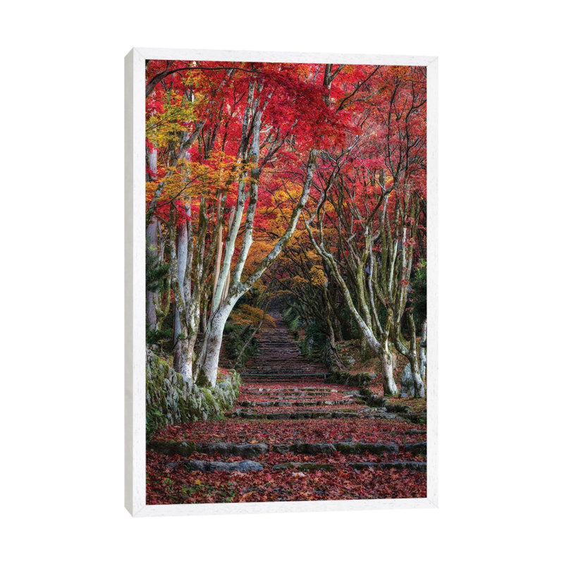 Autumn in Japan XXVIII 1 Piece Wall Art on Canvas, 101.6cm H x 66.04cm W x 3.81cm D, White Framed