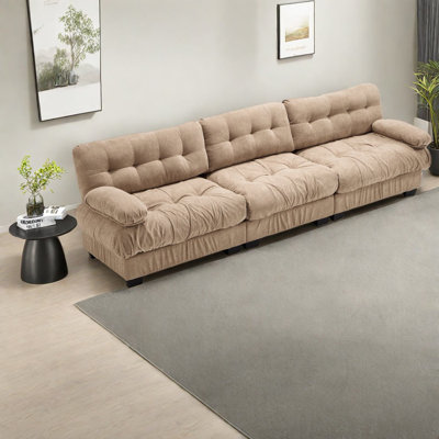Canapé modulaire spacieux à assise profonde, canapé moderne à structure en bois pour la maison