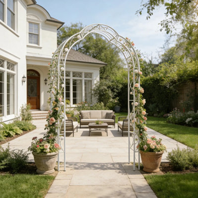 Metal Garden Arch – Assemble Freely Into 8 Styles, Arbor Trellis For Climbing Plants, Outdoor Rose Arch With Gothic Spire
