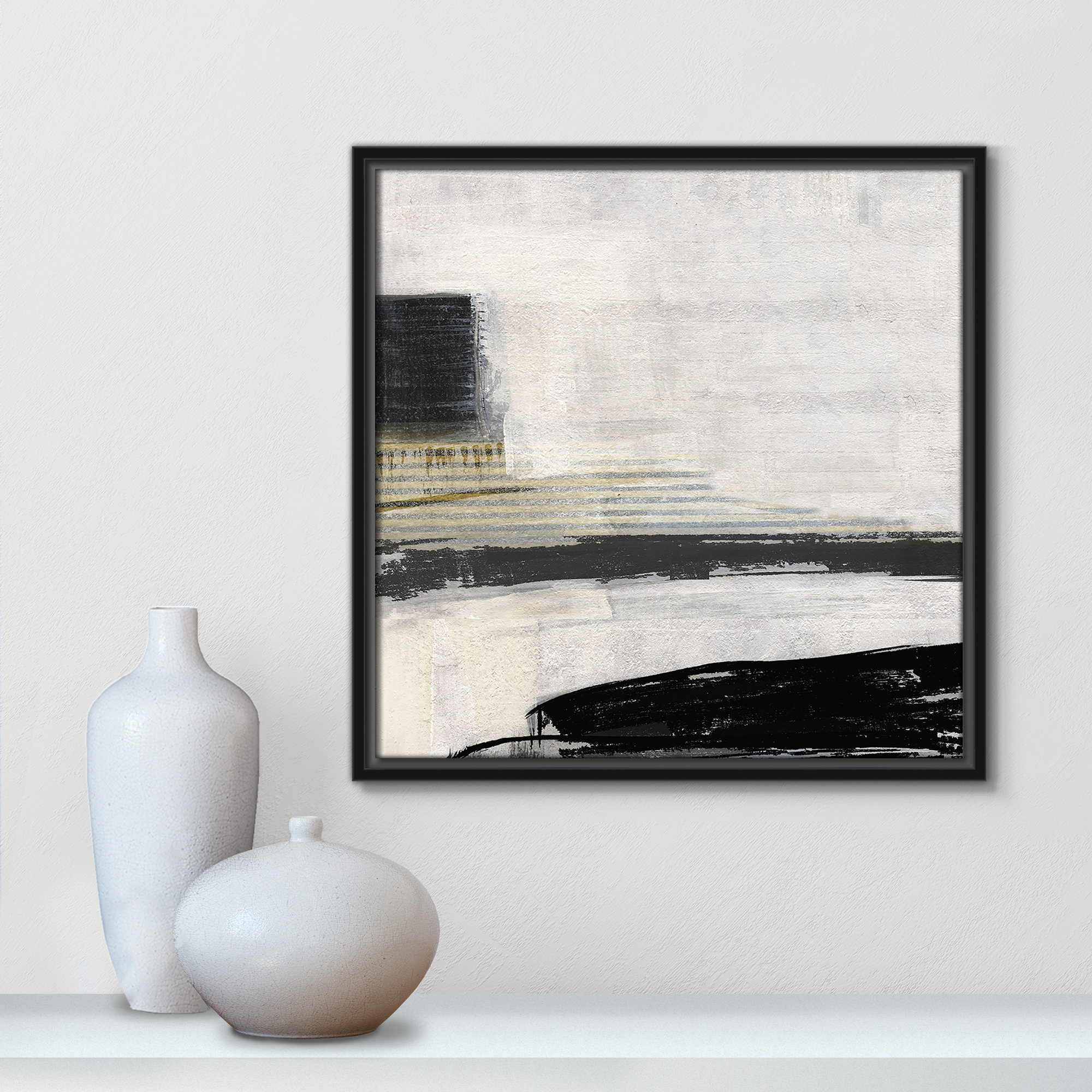 La Bande I Print by Sally Swatland, 17.5" H x 17.5" W, Black