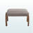Incanto Gray Fabric Upholstered Walnut Brown Finish Wood Ottoman, 15.58'' H X 23.18'' W X 19.67'' D-270501148