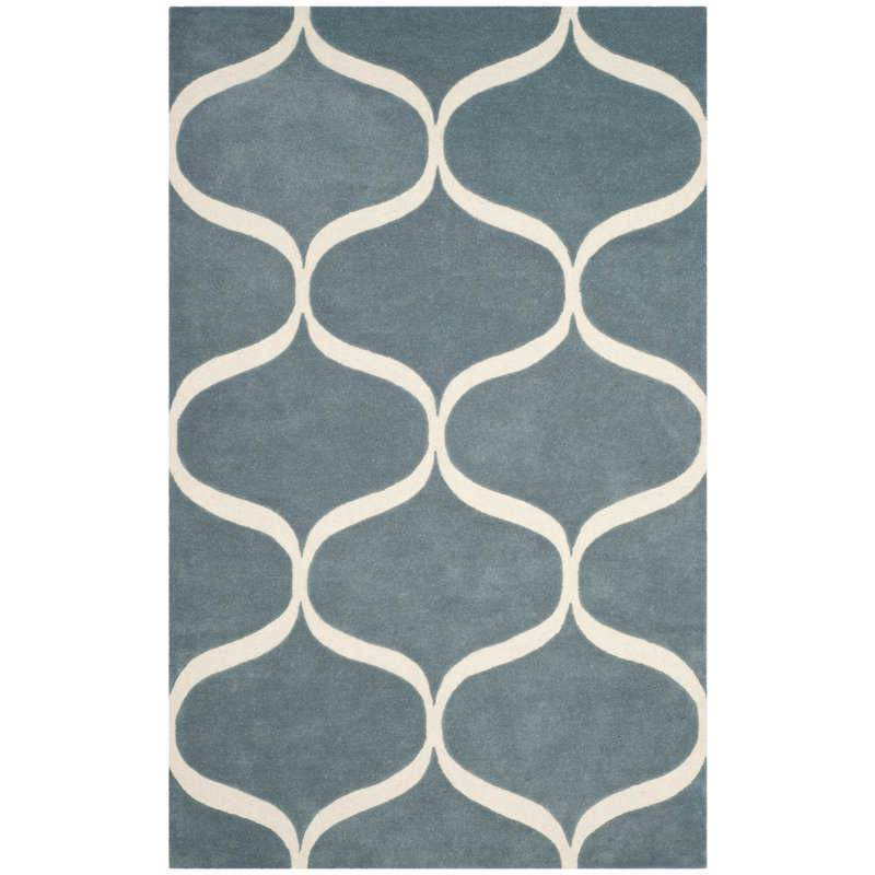 Cannen Hand Tufted Wool Geometric Rug, Rectangle 3' x 5'