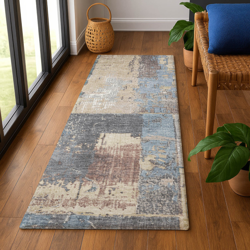 Premium Machine Washable Chelston AMF1866 Abstract Rug, Runner 2'3" x 7'6"