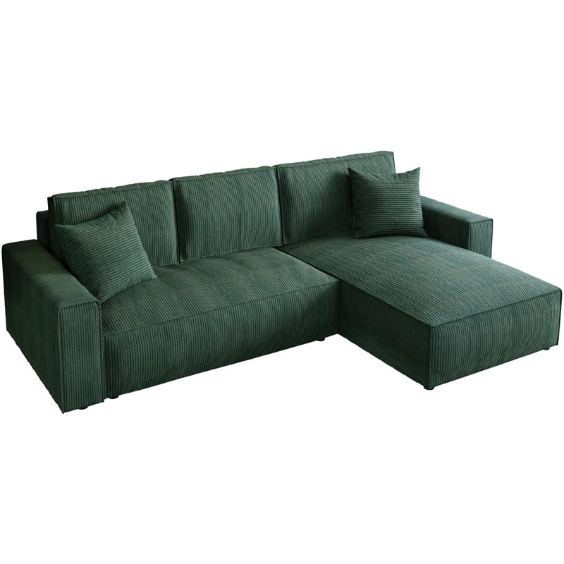 Damionna 4 Seater Sofa Bed, Right Hand Facing, Green