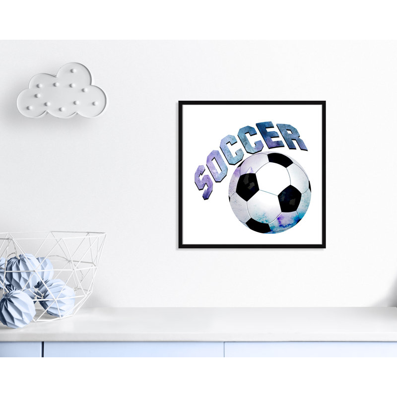 Fille de football 1, H 27,5 po x l 27,5 po x P 1,19 po, Encadré de boîte noir