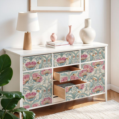 Peel and Stick Wallpaper Contact Paper Vintage Victorian Floral Watercolor Garden Self Adhesive and Removable 24in x 118in(60x300cm)