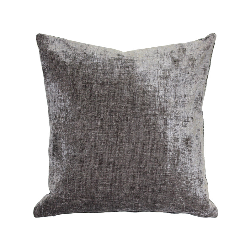 Coussin Visconti, 17 po x 17 po, Gris