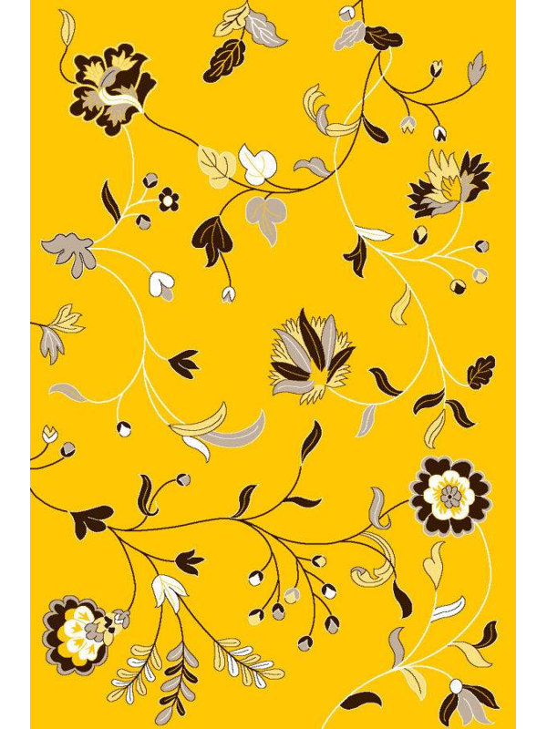 Tobis Oriental jaune tapis Floral, 9' x 12'6"