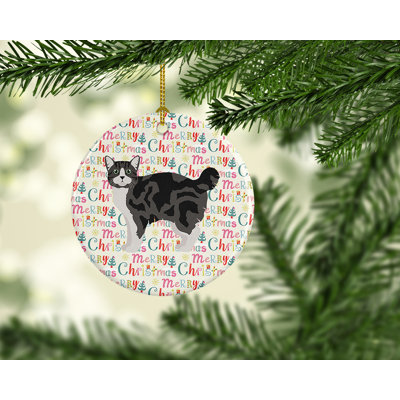 Ornement suspendu Manx Cat Christmas