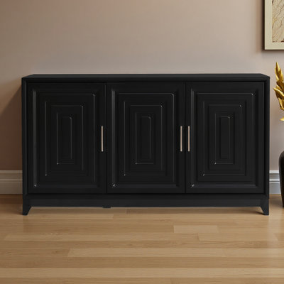 TV Stand For Tvs Up To 65 Inches, Modern Entertainment Center Media Console Cabinet With 2 Spacious Storage Space, Solid Wood Legs For Living Room