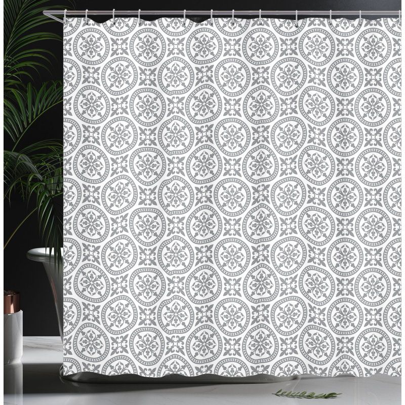 Ensemble de rideau de douche + crochets, H 70 po x l 69 po