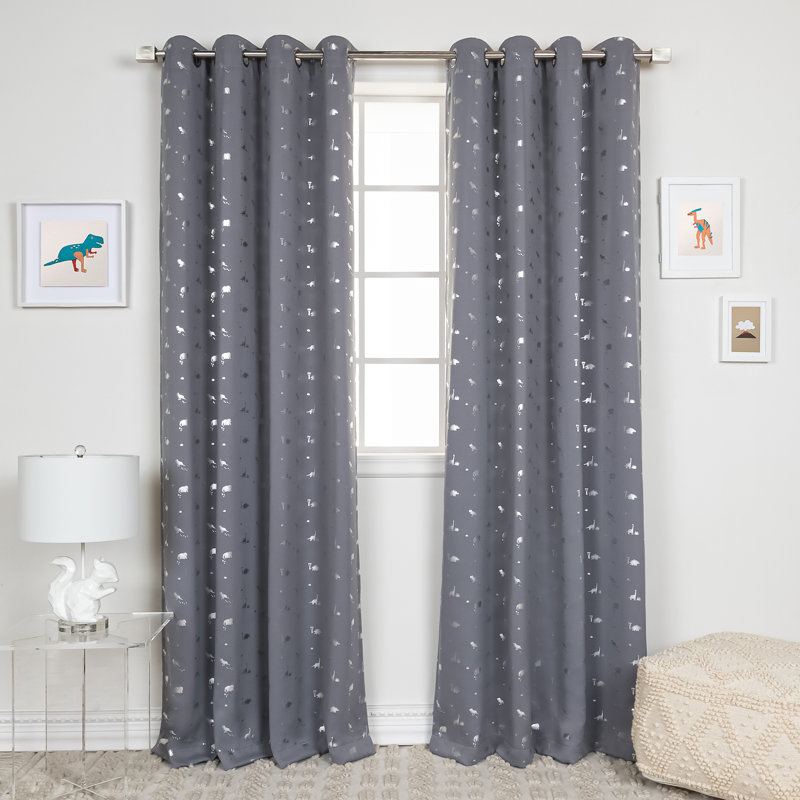 Rideau occultant en polyester Hula, L 52 po x L 63 po, gris