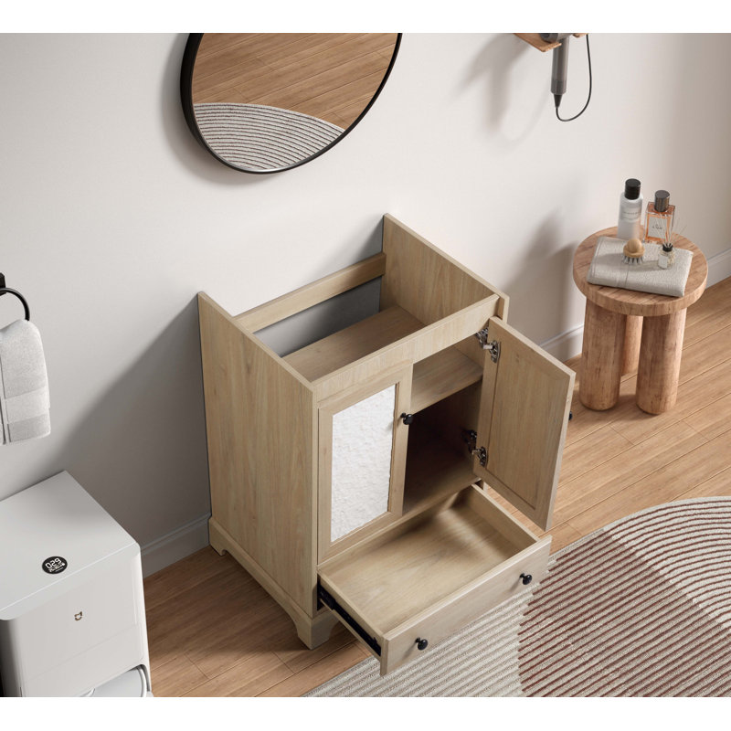 Base de meuble-lavabo de salle de bain en bois prêt à assembler 24 po de largeur sans lavabo