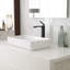 Robinet de lavabo vasque de salle de bain monocorps à poignée simple avec tuyau d'alimentation en noir mat