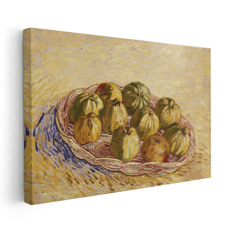Nature morte, panier de pommes, 1887 - reproduction d'art sur toile, H 32 po x l 48 po