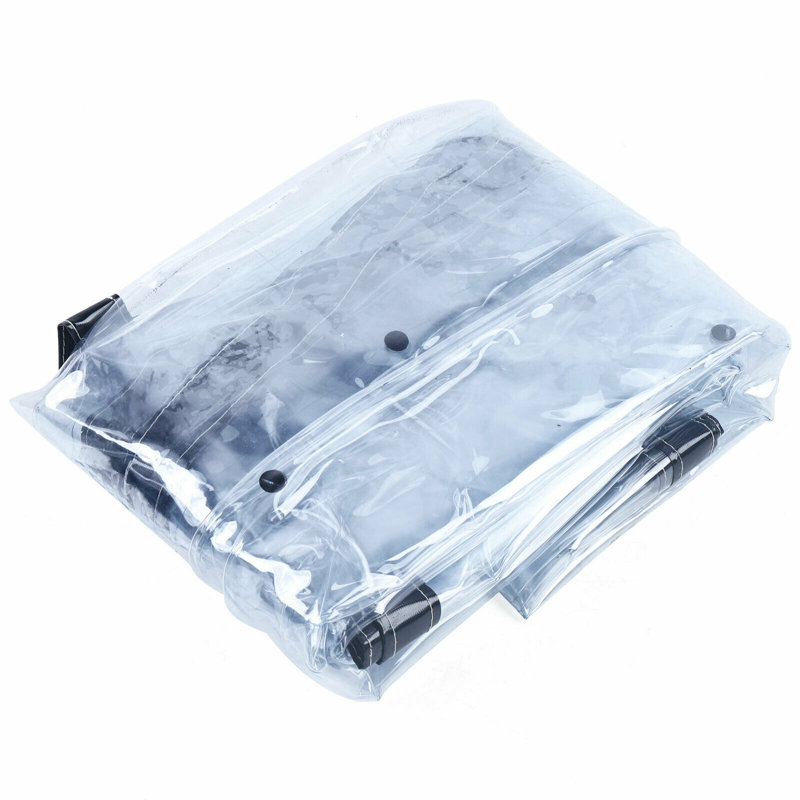  Rideau imperméable en PVC 98,43 po pour auvent et terrasse, H 98,43 po x l 236,22 po x P 0,02 po, Noir