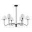 Lustre noir de 41 po avec abat-jour en lin blanc Preslee