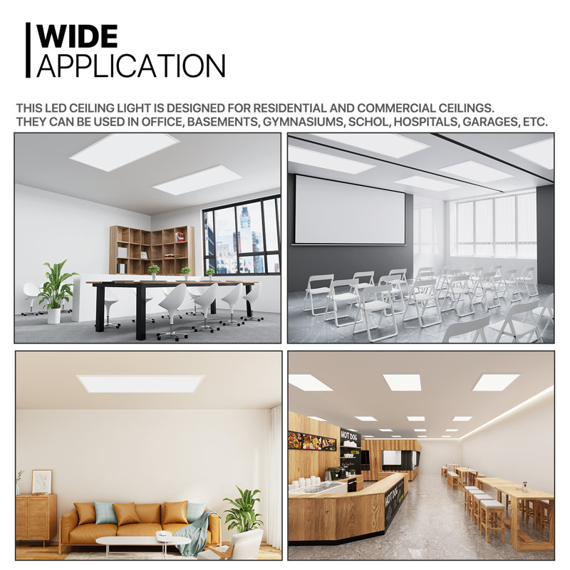 Dimmable Rectangle Flat Panel Ceiling Light