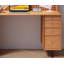 Bureau 4 tiroirs Burlywood + rectangulaire noir massif + bois manufacturé + fer-895957817