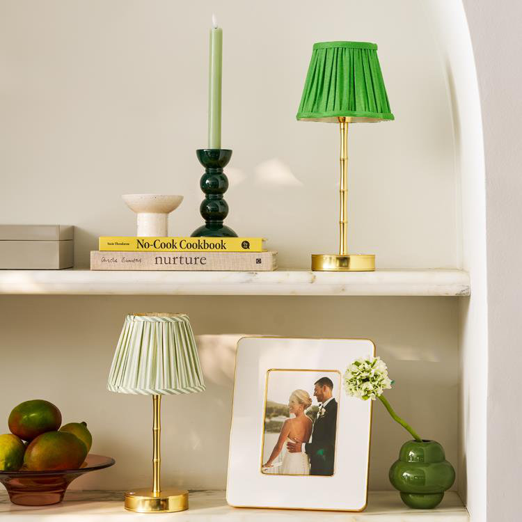 Bamboo Lamp Base, Matt Gold, 9.84" H x 6.3" W x 6.3" D