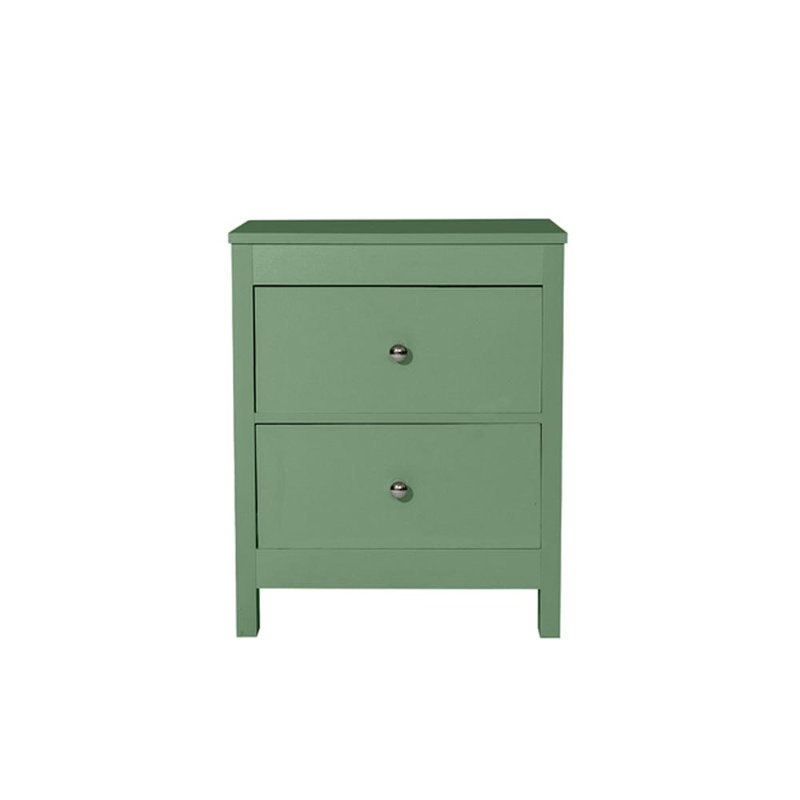 NEO 49cm W Particle Board / Chipboard Bedside Table, Sage Green