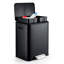 Poubelle à double compartiment rectangulaire 2 x 4 gal (2 x 15 L), poubelle de recyclage avec couvercle et marchepied doux pour la salle de bain et la cuisine, noir-130880885