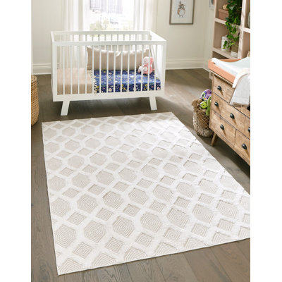 Tapis contemporain blanc cassé Jordalier