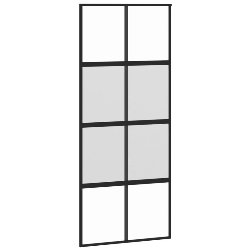 Bucknell Sliding Door, 90cm W x 205cm H, Black/Clear/Light Gray