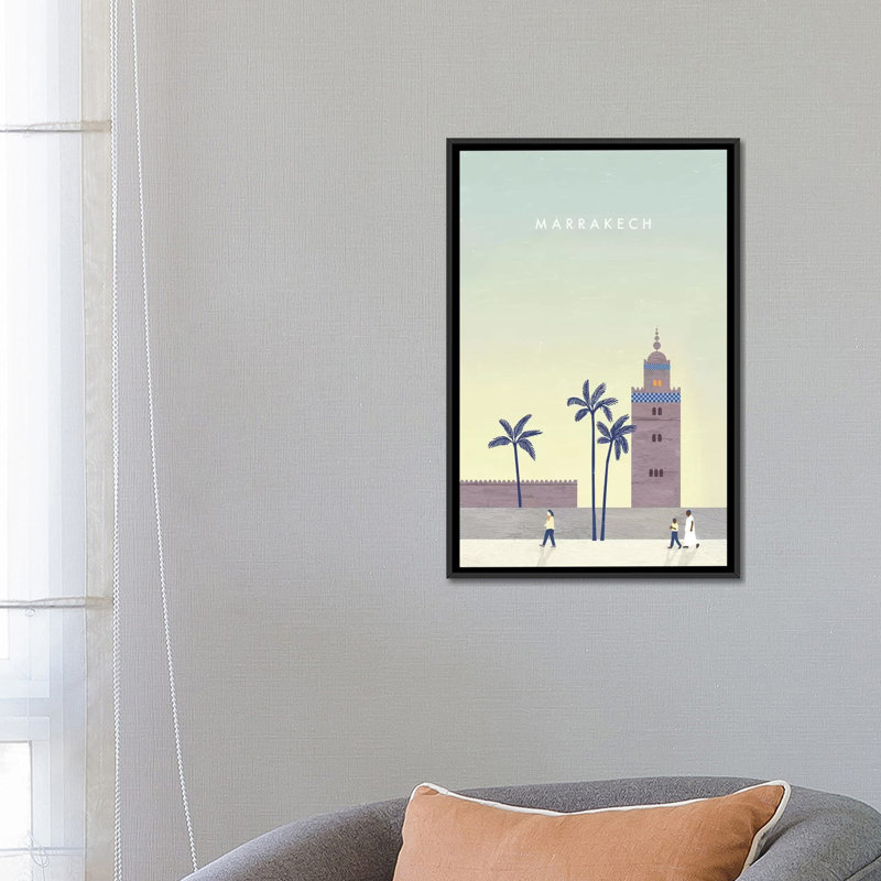 « marrakech », impression sur toile, H 26 po x l 18 po x P 1,5 po, Toile avec cadre noir, Pas de tapis