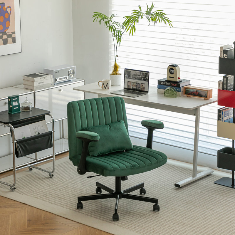 Chaise de bureau Green Velvet Criss Cross