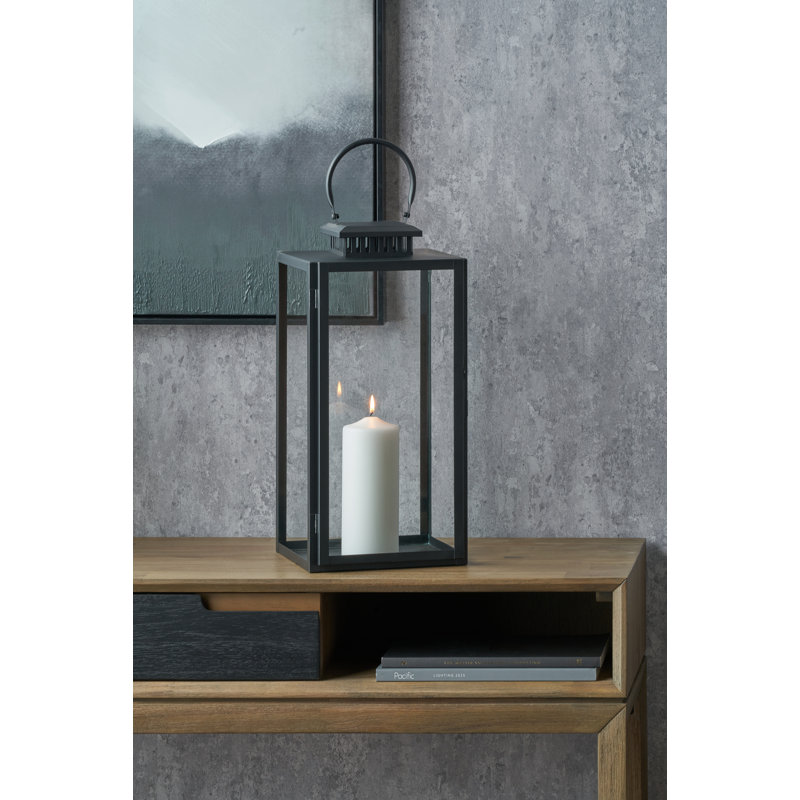 Metal Lantern, 48cm H x 22cm W x 48cm D, Black