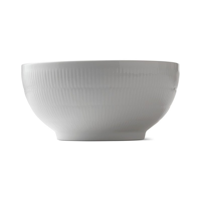 Royal Copenhagen White Fluted Serving Bowl, 4.5276" H x 9.4488" W x 9.4488" D