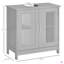 Armoire de salle de bain à piédestal sous lavabo, meuble-lavabo avec tablettes réglables-183906451