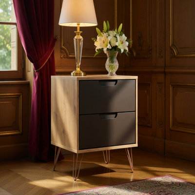 Table de chevet grise