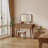 Solid Wood Makeup Vanity, Detachable Mirror, Adjustable Lighting, Equipped with Three Drawers-131238107-107934571