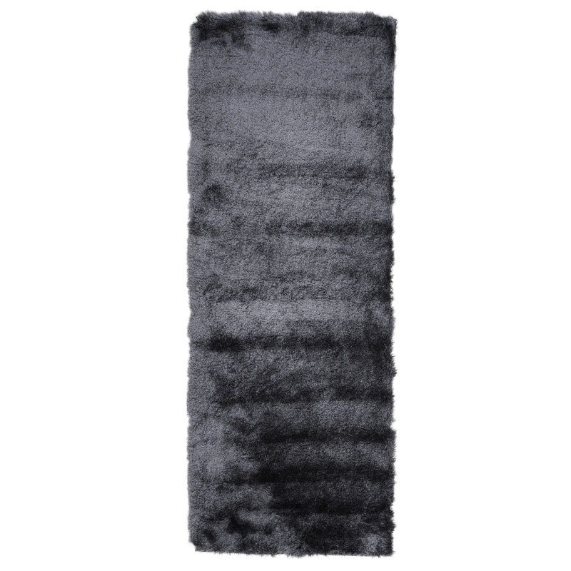 Machine Woven Dark Grey Indoor Rug, Runner 80 x 350cm