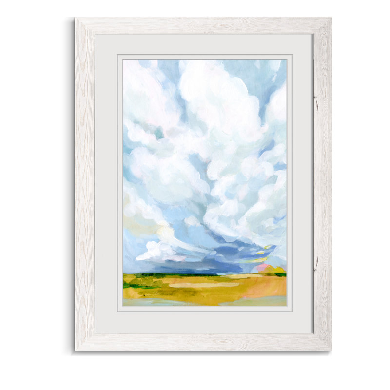 « lucid skies i »-cadre photo, impression sur toile, Encadré imprimé blanc, H 32 po x l 44 po x 1,25 po, Blanc mat
