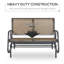 Banc oscillant pour 2 personnes, causeuse double à bascule de patio avec structure en acier thermolaqué pour porche de jardin-618095181