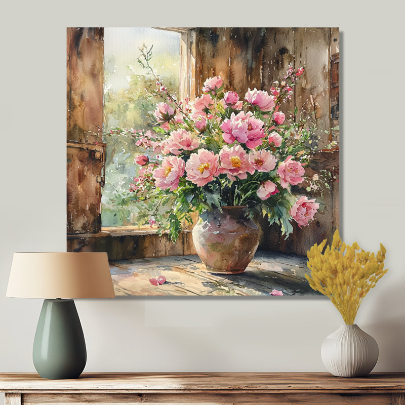 Assortiment de bouquets de fleurs d'été à la grange I - Assortiment de bouquets d'art mural en métal, H 16 po x l 16 po