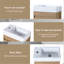 Meuble-lavabo flottant de 18 po avec lavabo en résine et porte à fermeture en douceur, valeur moderne, grand espace de rangement, robinetterie imitation chêne blanc,-121360621