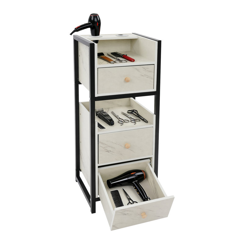 Armoire de rangement autoportante pour outils de coiffeur, Black