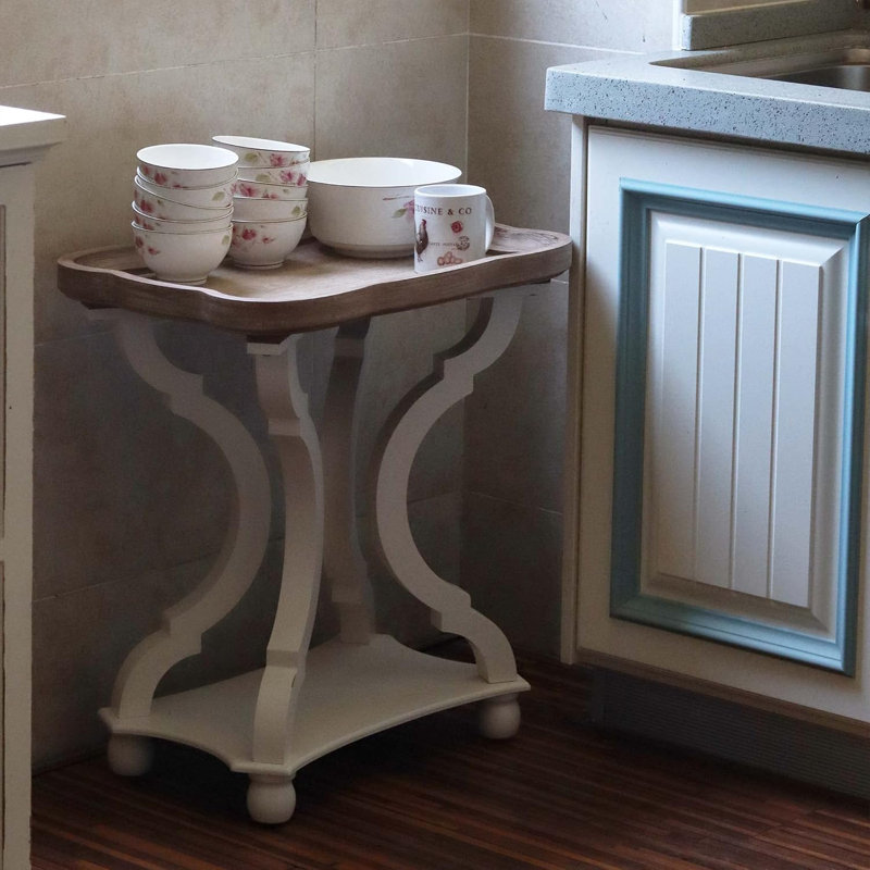 Natural Wood Tray Top End Table French Country Inspired Nightstands Wood Coffee Table Side Table