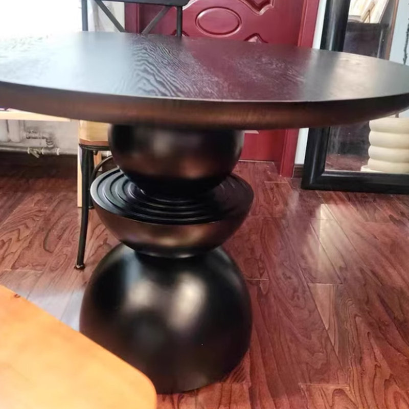 Table ronde durable Pure Black, H 29,52 po x L 43,3 po x l 43,3 po