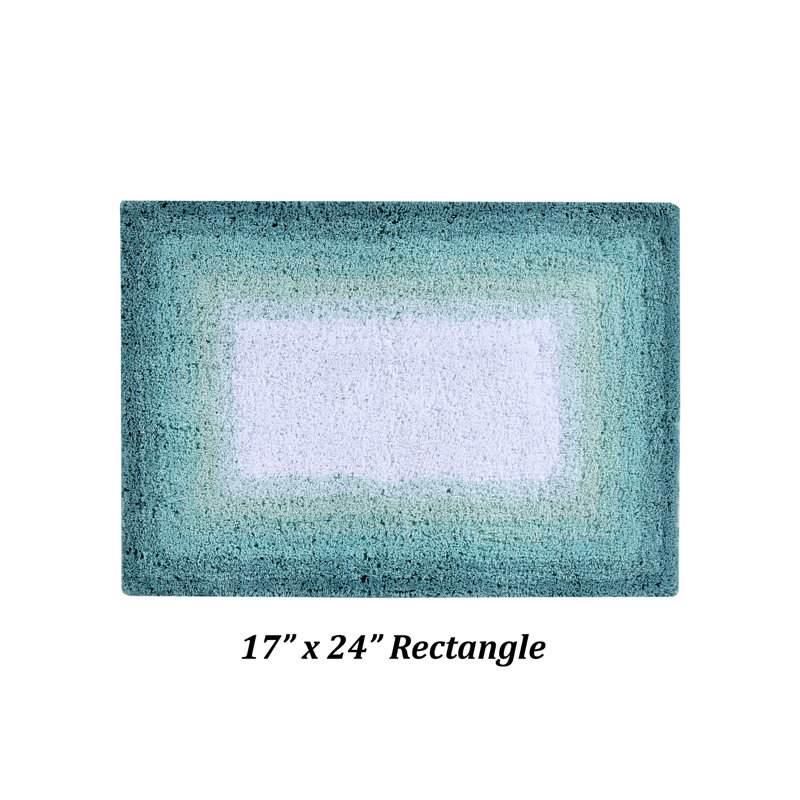 Tapis pour salle de bain 100% coton Orme, Rectangle 17 po x 24 po, Turquoise