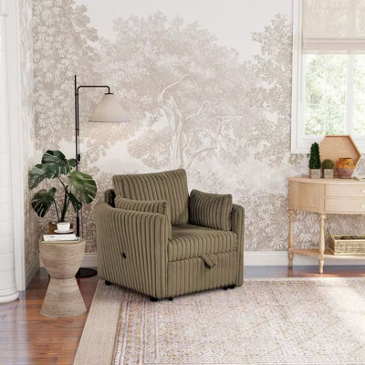 Fauteuil 1Pc de style contemporain avec accoudoirs courbés, port de charge USB, conception modulaire en fausse fourrure de polyester, salon principal