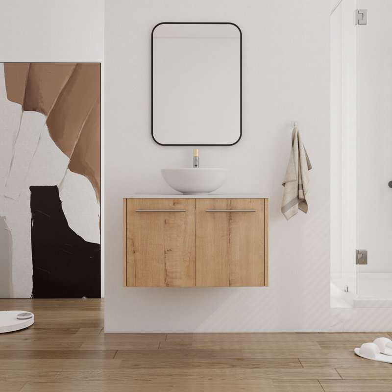 Meuble-lavabo simple avec plateau en pierre 29,84 po Kartar