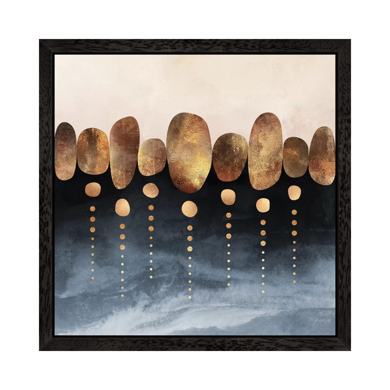Natural Abstraction, Square - Print on Canvas, 93.98 cm H x 93.98 cm W, Black Floater Framed