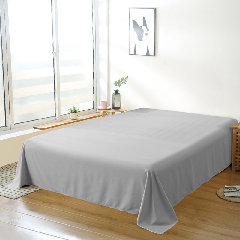 Drap plat seulement, drap de dessus en microfibre brossée 1800 - NTBAY, Très grand californien, Gris clair